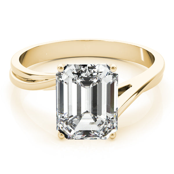 Hazel Emerald Diamond Solitaire Engagement Ring-VIRABYANI